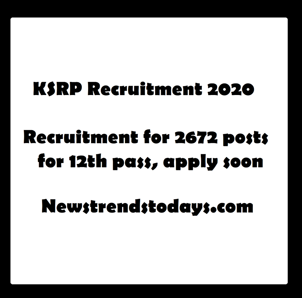 KSRP Recruitment 2020